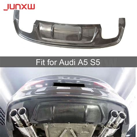 Carbon Fiber FRP Unpainted Rear Lip Diffuser Spoiler For Audi A5 Sline