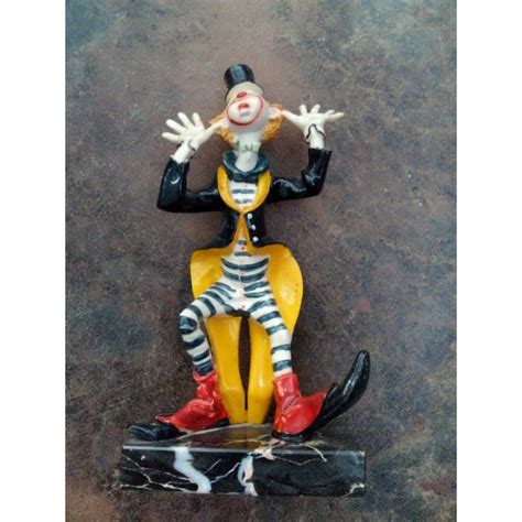 Fontanini Clown Making Faces 943 Depose Italy Carrara Marble Base S