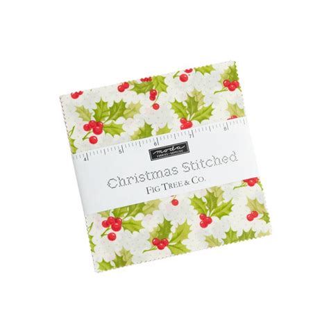 Moda Christmas Stitched Charm Pack By Fig Tree Co Pp Emerald