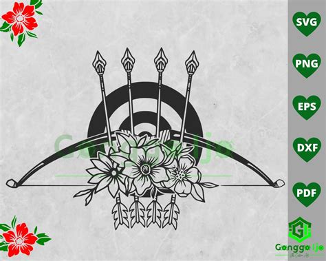 Floral Archery Svg Archery With Flowers Svg Archery Tribe Etsy