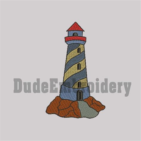 Lighthouse Embroidery Designs 7 Size Design Instant Download 8 Etsy