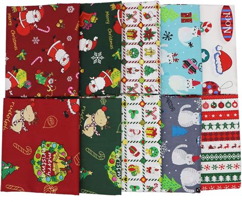 Inee Christmas Fat Quarters Fabric Bundles 100 Cotton