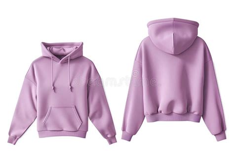 Stylish Pink Cropped Baggy Hoodie Front And Back View Mockup Template