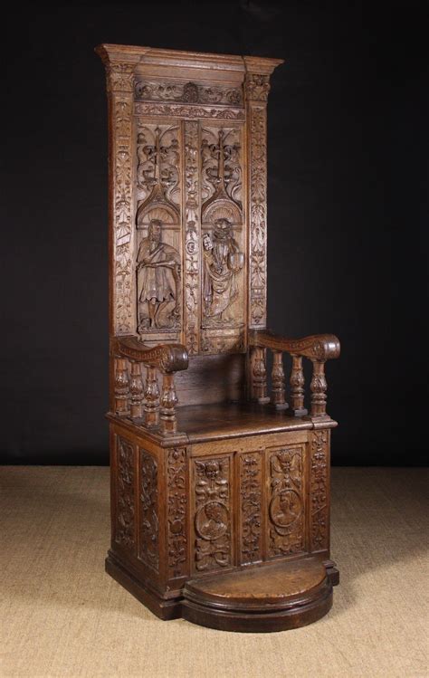 A Carved 16th Century Renaissance Throne Chair The Tall Twin