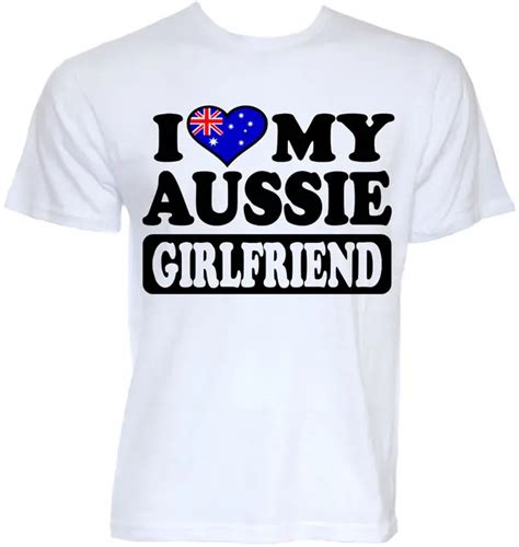 Mens Funny Novelty Australian Girlfriend Australia Aussie Flag Ts T Shirts Men T Shirt Great