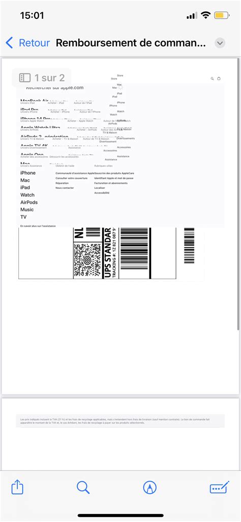 Tiquette De Retour S Affiche Incompl Te Communaut Apple