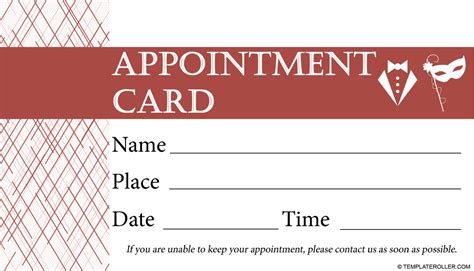 Free Appointment Card Templates Customize Download And Print Pdf