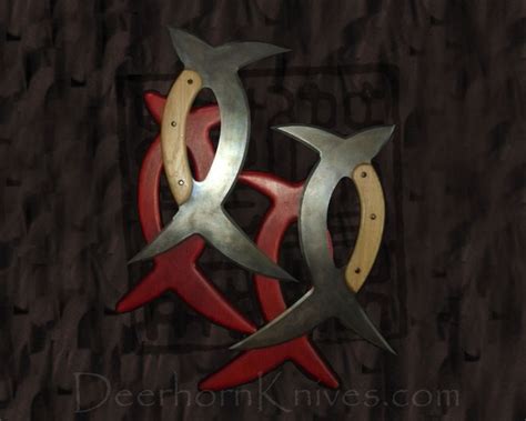 Deer Horn Knives, Deer Antler Knives, Baguazhang Knives, Bagua Deer Horn Knives, Crescent Moon ...