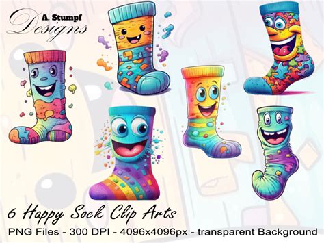 Happy Sock Clip Art Bundle Graphic By Andreas Stumpf Designs · Creative