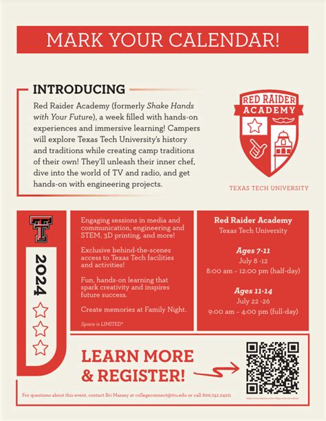 Register Today Texas Tech College Connect Summer Camp Irons Middle