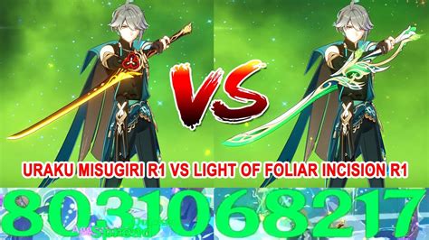 Alhaitham Uraku Misugiri R Vs Light Of Foliar Incision R Dmg