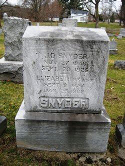 Elizabeth Kidney Snyder 1854 1902 Memorial Find A Grave