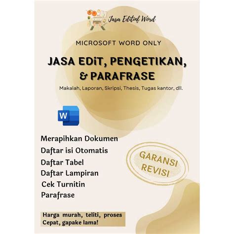 Jual EDIT MS WORD PROMO EDIT SKRIPSI PENGETIKAN PARAFRASE