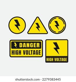 Electric High Voltage Symbol High Voltage Message Board Stock Vector