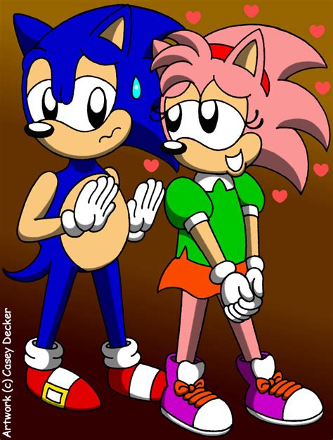 Sonic and Amy - Classic Cute Couple by CaseyDecker on DeviantArt