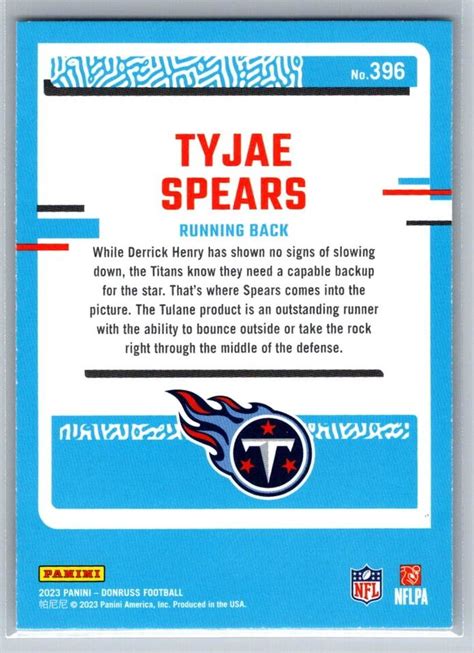 Donruss Rated Rookie Rc Tyjae Spears Tennessee Titans Ebay