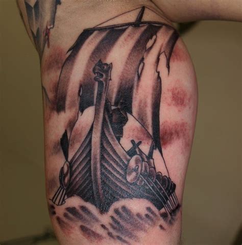 Drakar By Darksuntattoo On Deviantart Viking Ship Tattoo Viking