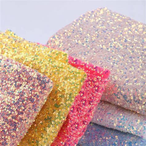 Iridescent Thick Sequin Fabric For Wedding Backdrops Oneyard