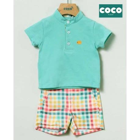 Coco Acqua Verano Conjunto Beb Ni O Cuadros Multicolor