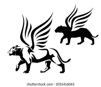 Standing Griffin Lifted Paw Stock Vector Royalty Free 179713106