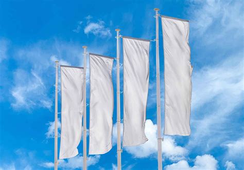 Four Vertical Flags Mockup Psd