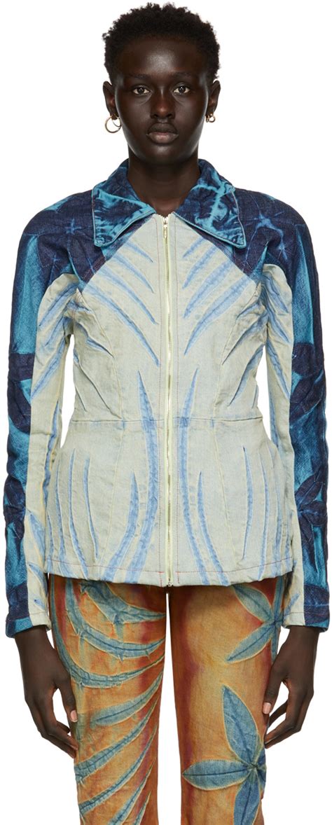 Masha Popova Ssense Exclusive Frosty Patchwork Denim Jacket Ssense