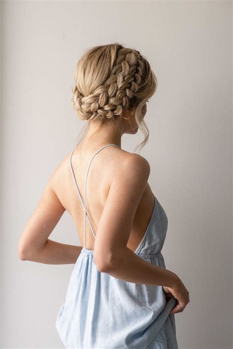 Easy Crown Braid Updo Perfect For Prom Weddings Graduation Summer Alex Gaboury