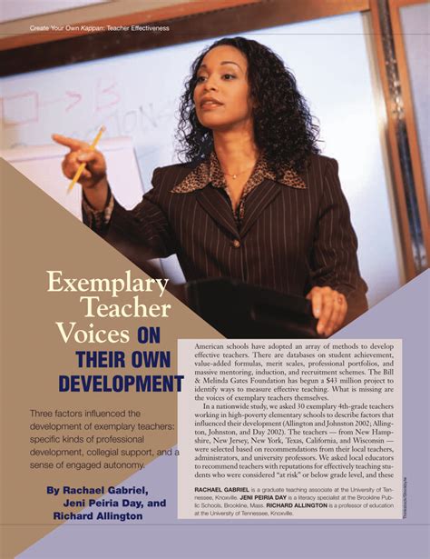 Pdf Exemplary Teacher Voices On Their Own Development