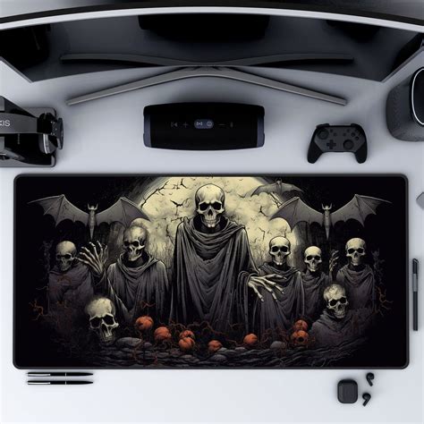 Goth Desk Mat Skull Desk Mat Bat Desk Mat Macabre Dark Academia Desk