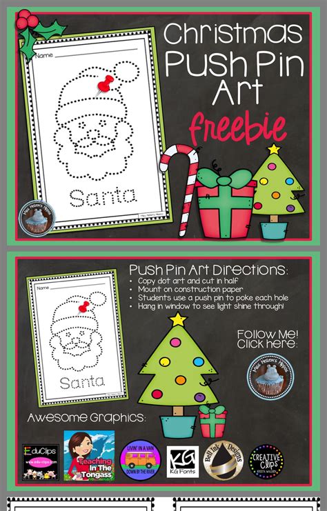 Free Push Pin Art Printables Christmas