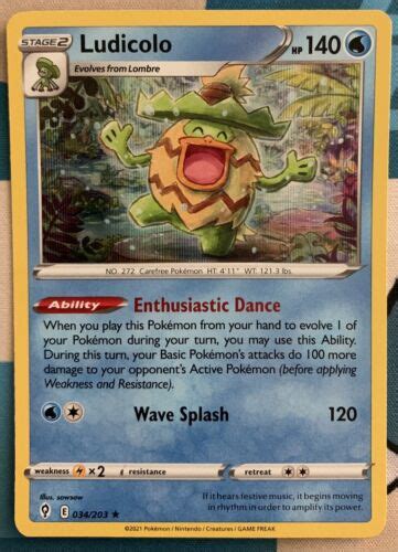 Ludicolo Swsh Evolving Skies Holo Rare Pokemon Nm M