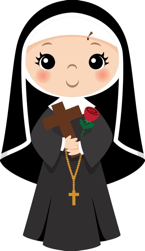 A Nun Holding A Cross And A Rose