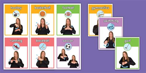 Asl Sports Flash Cards Teacher Made Twinkl