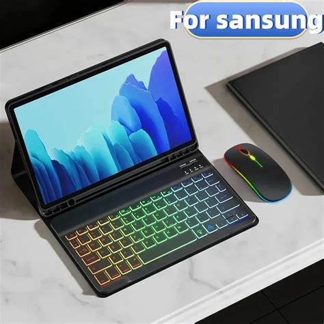 Tui Pour Tablette Avec Clavier Magn Tique Arc En Ciel Housse Pour