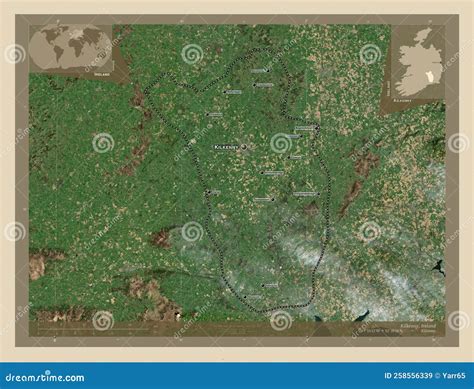 Kilkenny, Ireland. High-res Satellite. Labelled Points of Cities Stock ...