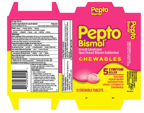 Pepto Bismol Bismuth Subsalicylate Tablet