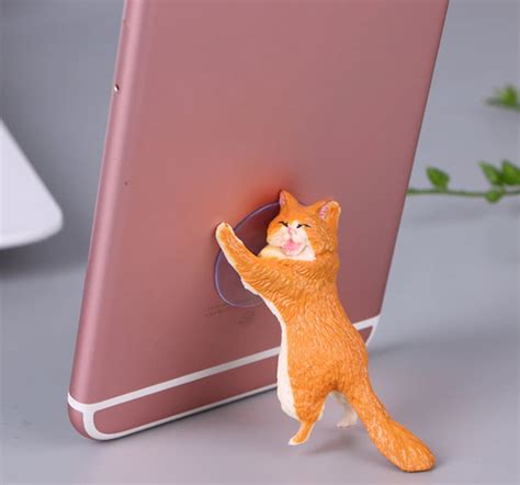 Pack Phone Holder Cute Resin Cat Phone Holder Cell Etsy