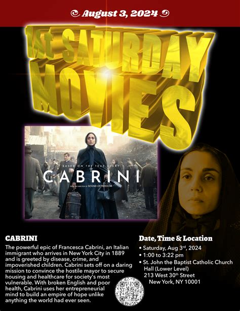 Christ In The City 1st Saturday Movies At St John The Baptist Roman