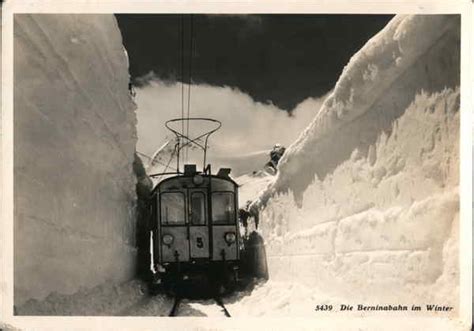 The Bernina Railway in Winter St. Moritz, Switzerland Postcard