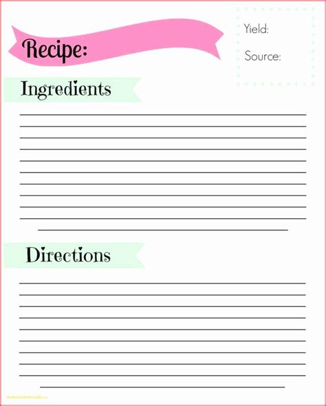 Free Editable Recipe Templates For Microsoft Word Joydast