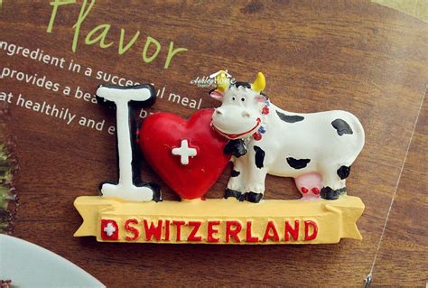 Switzerland Dairy Cow Tourist Travel Souvenir 3d Resin Fridge Magnet Craft Magnet Crafts