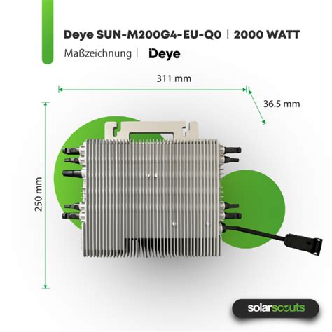 Deye SUN M200G4 EU Q0 2000w Mikro Wechselrichter für 4 PV Module bis