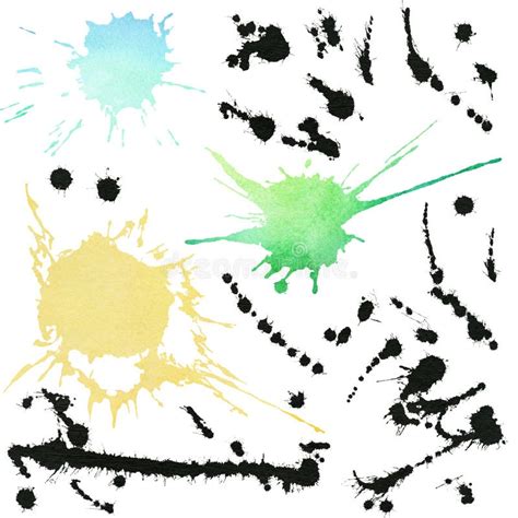 Sistema De La Diversa Salpicadura De La Tinta Stock de ilustración