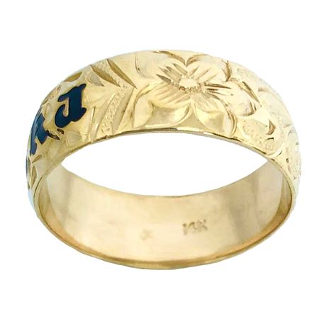 Hawaiian Heirloom Jewelry Custom 14k Gold Barrel Ring With Etsy