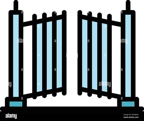 Automatic Garden Gate Icon Outline Automatic Garden Gate Vector Icon