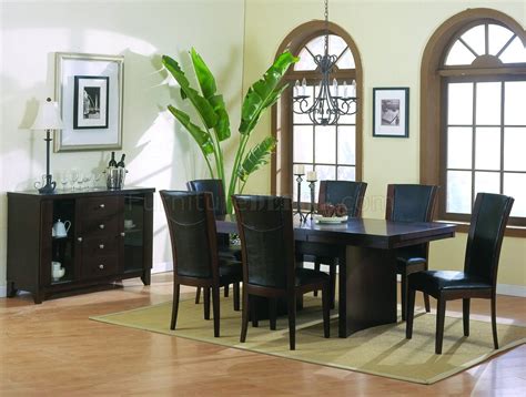 Espresso Finish Modern Dining Table Woptional Items