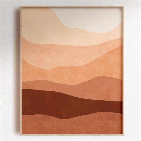 Ombre Abstract Mountain Landscape Print Boho Printable Wall Etsy