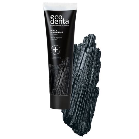 EcoDenta Black CHARCOAL Whitening Tandpasta Uden Fluor