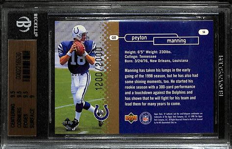 Lot Detail Sp Authentic Peyton Manning Rookie Card Graded