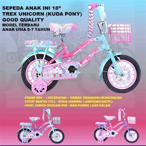 Jual Sepeda Mini Trex Unicorn Kuda Pony Untuk Anak Umur Th